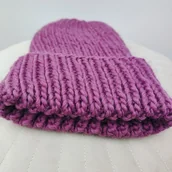 Czapki damskie - Wełniana czapka WOOLLY PURPLE - miniaturka - grafika 1