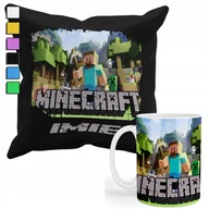 Gadżety dla niej i dla niego - ZESTAW KUBEK + PODUSZKA Z POSZEWKĄ- PREZENT DLA FANA GRY MAJNKRAFT + IMIĘ - miniaturka - grafika 1