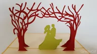 Kartki okolicznościowe i zaproszenia - GrandGift Karnet weselny 3D, Para młoda w dniu ślubu - miniaturka - grafika 1