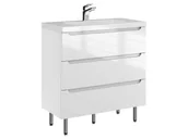 Szafki łazienkowe - Szafka Stojąca Z Umywalką ETH 80 cm - Biały Wysoki Połysk - miniaturka - grafika 1