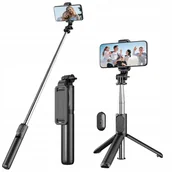 Selfie stick - KIJEK DO SELFIE SELFIESTICK MINI STATYW TRIPOD PILOT KZOMKZOO Q01 CZARNY - miniaturka - grafika 1