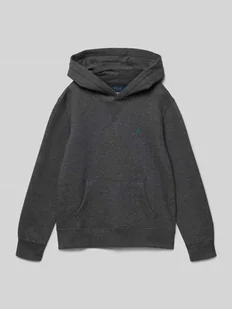 Bluza z kapturem i wyhaftowanym logo - Swetry dla chłopców - miniaturka - grafika 1