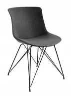 Krzesła - UniqueMeble Krzesło do jadalni, salonu, easy br, ciemny szary - miniaturka - grafika 1