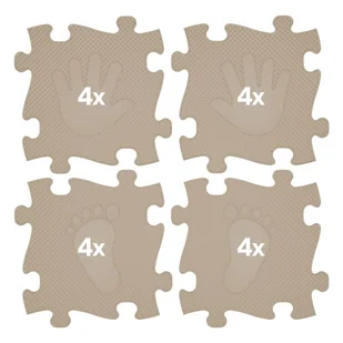 ﻿WOOPIE Mata Sensoryczna Ortopedyczna Puzzle Ręce i Nogi 16 el. - Kolor Beżo - Biurka dla dzieci - miniaturka - grafika 1