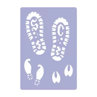 Ozdoby bożonarodzeniowe - Nakleo szablon wielokrotny do sztucznego śniegu // ŚLADY MIKOŁAJA - ELF - RENIFER - Rozmiar S(30x42cm) - miniaturka - grafika 1