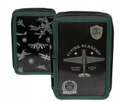 Piórniki - PIÓRNIK szkolny rozkładany trzykomorowy Flying Samolot Dla chłopca - miniaturka - grafika 1