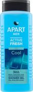 Kosmetyki do kąpieli - Apart Men, Active Fresh Cool, 3w1 Żel pod prysznic, 500ml - miniaturka - grafika 1