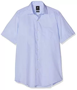Koszule męskie - Pierre Cardin Męska koszula biznesowa z krótkim rękawem Easy Care Denim Academy koszula biznesowa, niebieski (niebieski 9001), 42 PL (Producent rozmiar:41) - grafika 1