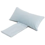 Poduszki - Badum, Poduszka-klin zagłówek z obciążnikiem niebieski welur - miniaturka - grafika 1