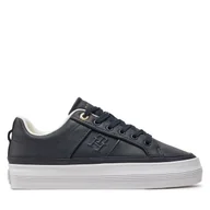 Sneakersy damskie - Sneakersy Tommy Hilfiger Essential Vulc Sneaker Monogram FW0FW07945 Granatowy - miniaturka - grafika 1