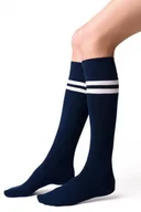 Skarpetki damskie - Steven 072 wzór granatowe podkolanówki damskie - miniaturka - grafika 1