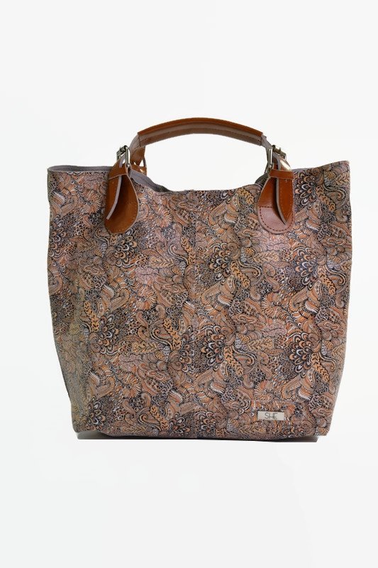 Brązowa skórzana shopperka SHE