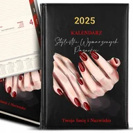 Notesy i bloczki - KALENDARZ A5 2025 Czarny Prezent Dla KOSMETYCZKI Stylistka Paznokci IMIĘ Wz - miniaturka - grafika 1