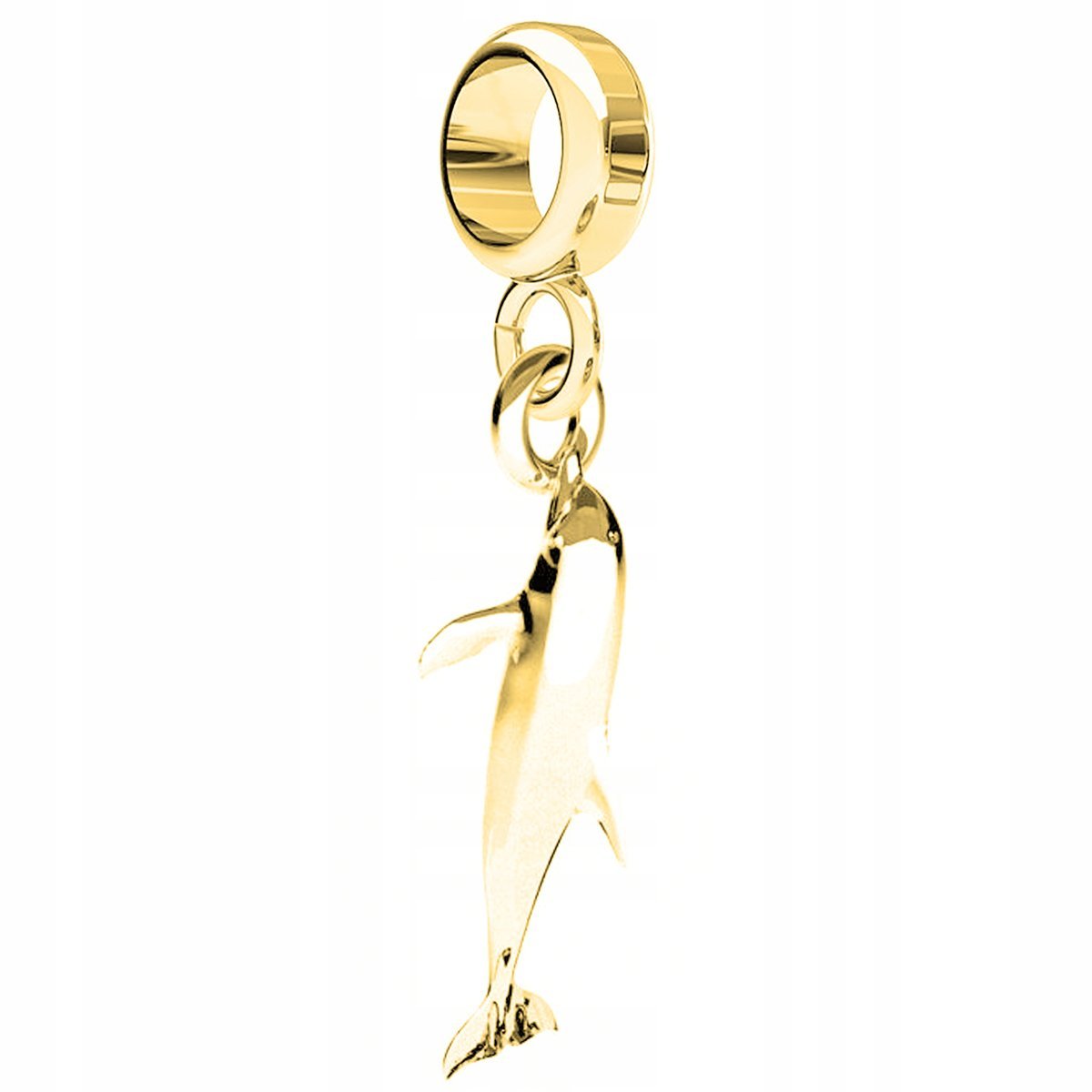 Charms Złoty z Delfinem Delfinkiem Ryba Delfin Delfinek Dolphin SREBRO 925