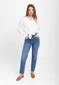 Spodnie damskie - Niebieskie jeansy, Regular Fit, D-EPPY - miniaturka - grafika 1