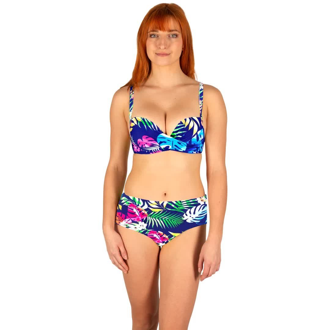 DÓŁ stroju kąpielowego PLUS SIZE majtki damskie w kwiaty Captain Mike 58