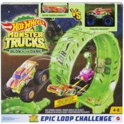 Tory, garaże, parkingi - Mattel Monster Trucks Świecący w ciemności Zmierz się z epicką grą HBN02 - miniaturka - grafika 1