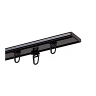 Karnisze - Szyna sufitowa aluminiowa 2-torowa 160 cm czarna z agrafkami - miniaturka - grafika 1