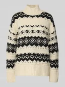 Swetry damskie - Sweter z dzianiny o kroju regular fit z półgolfem model ‘AMPLE’ - miniaturka - grafika 1