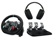 Kontrolery gier na PC - Kierownica LOGITECH G29 Driving Force PS5/PS4/PC + słuchawki G435 - miniaturka - grafika 1