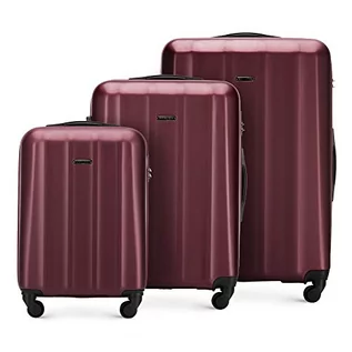 Walizki - Stabilna walizka podróżna, duża walizka na kółkach firmy Wittchen, czerwony, Set, Nowoczesny - grafika 1