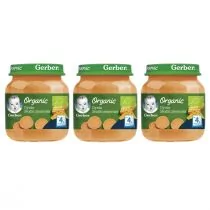 Gerber Organic Obiadek dynia słodki ziemniak dla niemowląt po 4 miesiącu Zestaw 3 x 125 g Bio - Dania dla dzieci - miniaturka - grafika 1