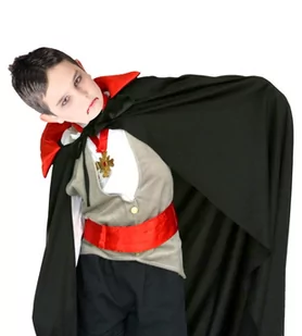 PARTY WORLD Peleryna dla Wampira lub Diabła, czarna z czerwonym kołnierzem PK/0350-G - Stroje karnawałowe - miniaturka - grafika 1