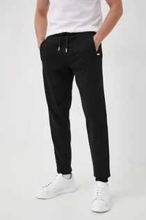Spodnie męskie - LAGERFELD Karl Karl spodnie dresowe męskie kolor czarny gładkie - grafika 1