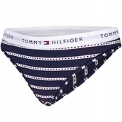 Majtki damskie - TOMMY HILFIGER BIKINI DAMSKIE MAJTKI 1P BIKINI PRINT GRANATOWE r.S - miniaturka - grafika 1