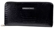 Portfele - Portfel Damski Skóra Naturalna GREGORIO Duży Z Metalowym Suwakiem Piórnik Lakierowany GF-119 CZARNY RFID 19 x 10 x 2.5 [cm] - miniaturka - grafika 1
