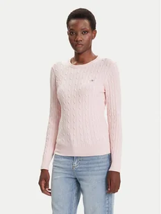 Gant Sweter 4800100 Różowy Slim Fit - Swetry damskie - miniaturka - grafika 1