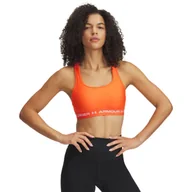 Bielizna sportowa damska - Biustonosz treningowy Under Armour Crossback Mid Bra - pomarańczowy - miniaturka - grafika 1