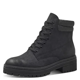 Marco Tozzi Damskie ciepłe buty sznurowane 2-26278-43 modne kozaki, czarne/glam, 39 EU, Black Glam, 39 EU - Kozaki damskie - miniaturka - grafika 1