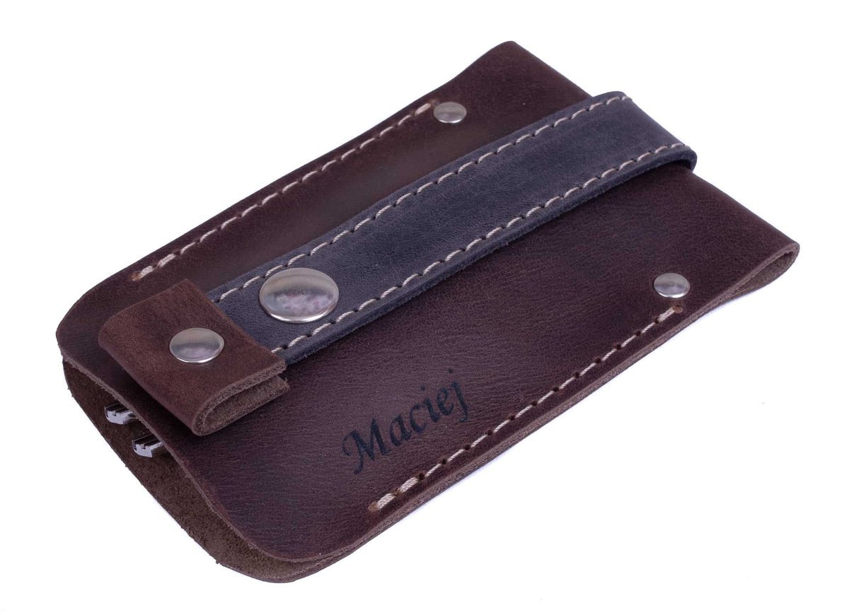 Skórzane etui na klucze kolor brązowy