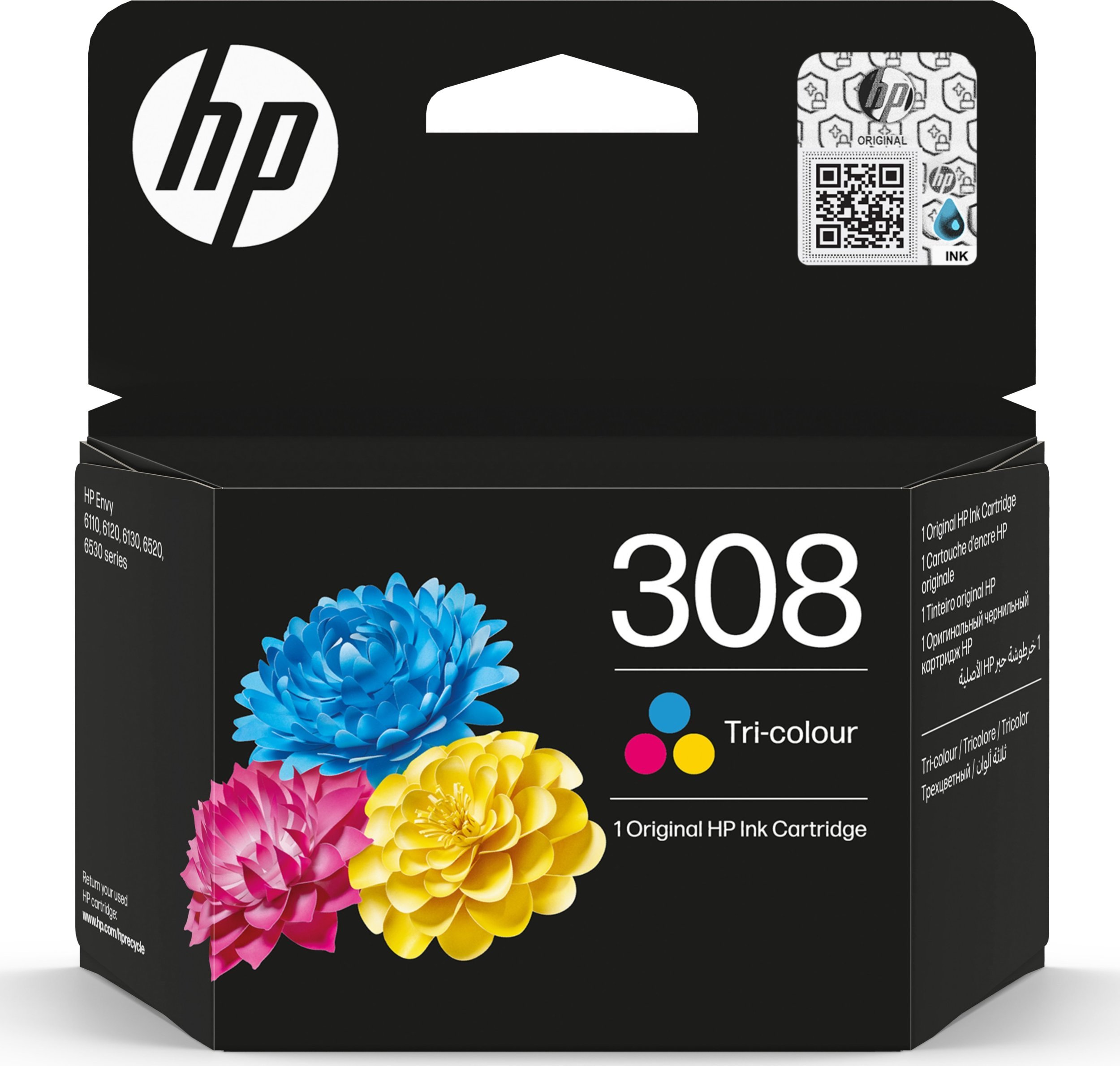 HP 308 Tri-color Original Ink Cartridge