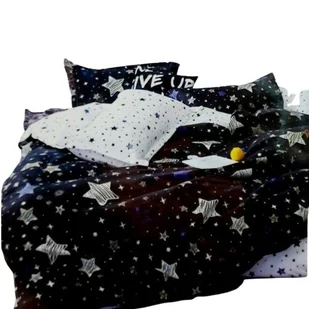 Pościel -Gwiazdki granat/biała -200x200 - 3 cz. - Pościel - miniaturka - grafika 1