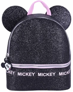 Czarno-różowy, brokatowy plecak Mickey DISNEY - Plecaki szkolne i tornistry - miniaturka - grafika 1