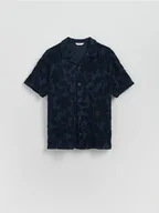 Koszule męskie - Reserved - Wzorzysta koszula regular fit - granatowy - miniaturka - grafika 1