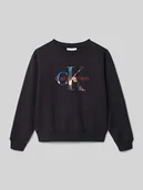 Swetry dla chłopców - Bluza z wyhaftowanym logo i okrągłym dekoltem - miniaturka - grafika 1