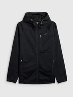 Kurtki i kamizelki sportowe męskie - 4F Kurtka softshell wiatroodporna membrana 5000 męska - czarna XXL - miniaturka - grafika 1