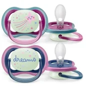 Smoczki uspokajające - AVENT Ultra Air Nighttime Smoczek uspokajający ortodontyczny 6-18m SCF376/14, 2szt. - miniaturka - grafika 1