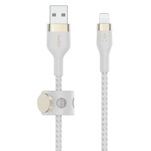 Belkin Kabel USB Lightning Braided Silicone 1 m Biały - Kable USB - miniaturka - grafika 1