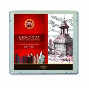 Koh-I-Noor ŚREDNI ZESTAW DO RYSOWANIA GIOCONDA ARTSET 8899 METALBOX - Kredki, ołówki, pastele i pisaki - miniaturka - grafika 3