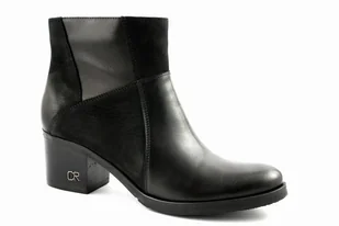 Czarne botki damskie skóra Carinii S4175_-E50-360 modne r.38 - Botki damskie - miniaturka - grafika 1