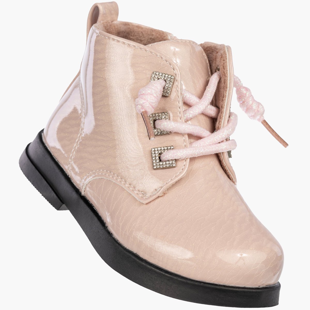 Trzewiki Dziecięce Botki Ekoskóra Zimowe Ocieplane Różowe Apawwa SQ626 Różowy 23