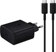 Ładowarki do telefonów - Ładowarka Vega ZESTAW LITTE ŁADOWARKA SIECIOWA 45W PD TYP-C SINGLE (22) + KABEL USB TYP-C DO TYP-C 5A 100W ECONOMY USB3.0  PD USB-C CZARNA> - miniaturka - grafika 1