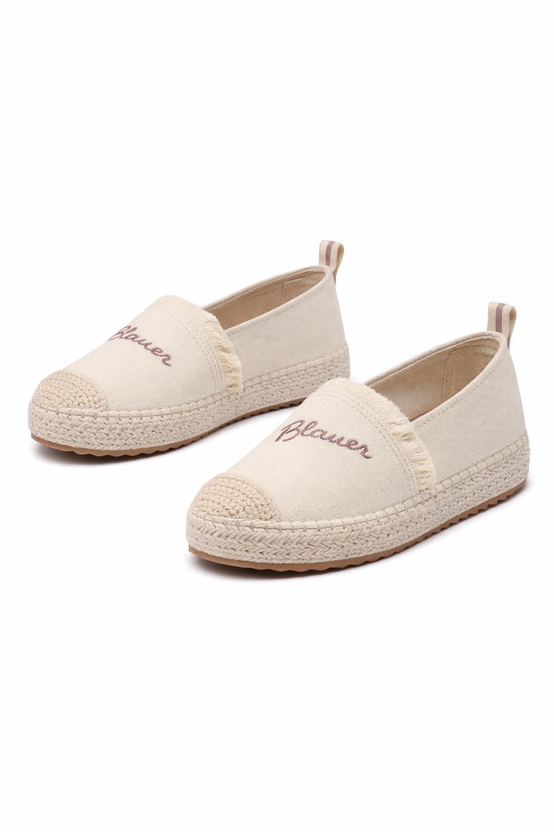 BLAUER ESPADRYLE DAMSKIE Z TKANINY Z FRĘDZLAMI BEŻOWE 38 1I2A