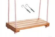 Place zabaw - HUŚTAWKA Drewniana dla Dzieci Ogrodowa Dziecięca IMPREGNOWANA DESKA HAKI - miniaturka - grafika 1