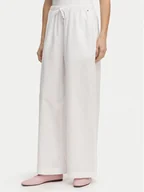 Spodnie damskie - Tommy Hilfiger Spodnie materiałowe UW0UW06431 Biały - miniaturka - grafika 1