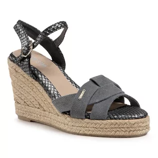 Espadryle damskie - Big Star Espadryle HH274378 Silver - grafika 1